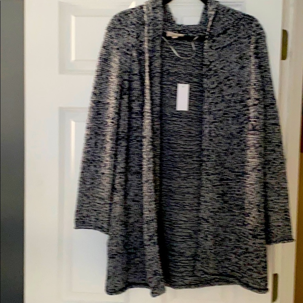 Blue and white hooded casual cardigan. Never worn